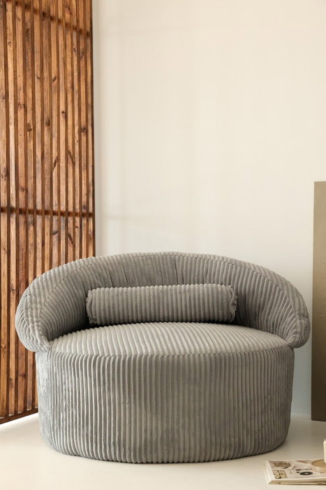 Atelier Del Sofa Juego de Sofá de 1 Plaza y Pouffe Antracita